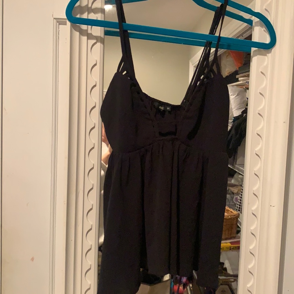 LF Milau Black Cutout Top